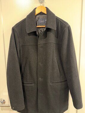 J. CREW – Gray Wool Stadium Cloth University Peacoat – Lined Quilted – Medium